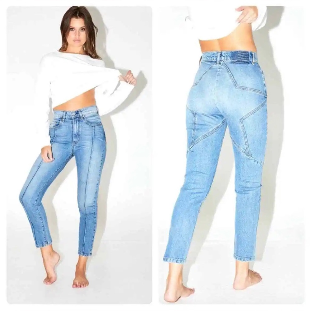 REVICE Venus Crops Lightyear Wash Star Back Skinny Crop